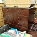 A mahogany filing cabinet