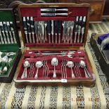 A silver plated canteen of cutlery