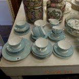 A Turquoise Cameo Minton coffee service