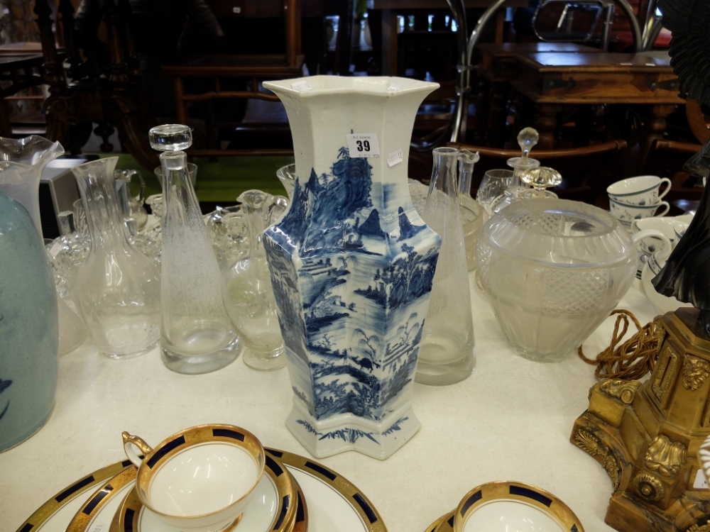 A blue and white oriental vase