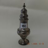 A hallmarked silver sugar caster,