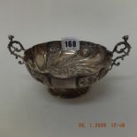 A hallmarked silver twin handle bowl.