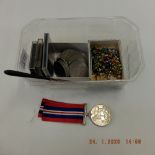 A small quantity of assorted coins and medals etc