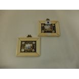 A pair of enamel (possible Limoges) of Venice in bovine frames,