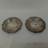 A pair of late Victorian hallmarked silver bonbon dishes,