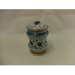 A Majolica lidded jar