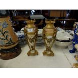 A pair of fine quality late 19th century French ormolu mounted onyx vases ,