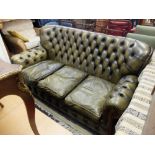 A leather upholstered sofa,