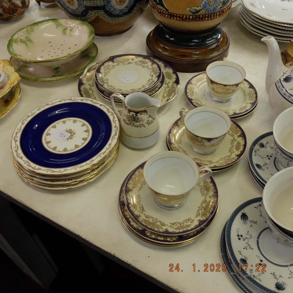 A Noritake part tea service and six Hammersley plates