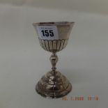 An antique German silver Kiddush cup marked 13 Loth weight 109 grams