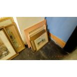 Five framed watercolour landscapes,