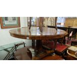 A 19th century rosewood breakfast table