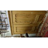 A 19th century pine double wardrobe.