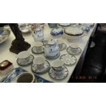 A Royal Doulton Cambridge blue and white tea and coffee service