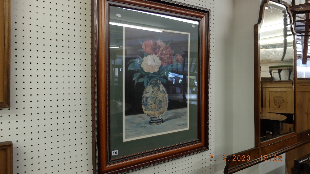 A decorative framed print