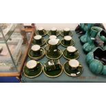 A green continental coffee set