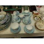 A Turquoise Cameo Minton coffee service