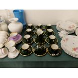 A green continental coffee set