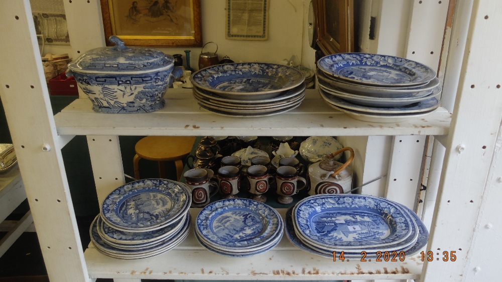 A quantity of assorted blue & white chinaware