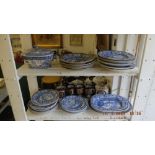 A quantity of assorted blue & white chinaware