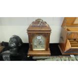 A 19th century oak mantle clock