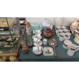A quantity of sundries including a cheese dish, Rosenthal coffee cans and saucers,