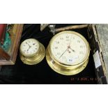 A smiths brass clock and another