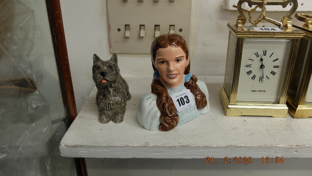 A figure of Dorothy and Toto,