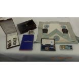 A small quantity of masons regalia including two silver jewels