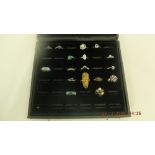 Seventeen assorted silver rings `