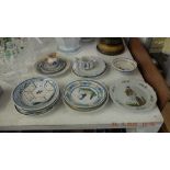 An assortment of Quimper china