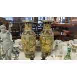 A pair of oriental vases a/f 2ft high