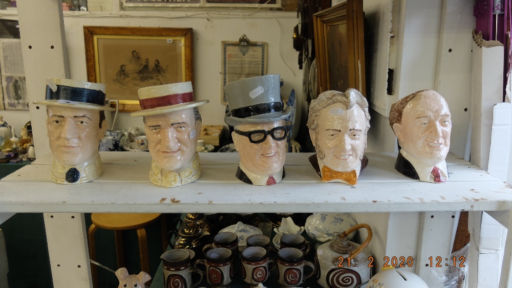 Five John Armstrong Toby jugs