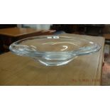 A vintage Orrefors large clear crystal bowl signed
