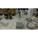 A collection of assorted glassware including a ships decanter with Mappin & Webb silver collar and