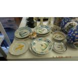 An assortment of Quimper china