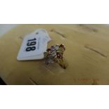 A 14ct gold multi gem set ring weight 3 grams size M