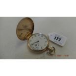 A 9ct full hunter pocket watch Swiss made D.S.