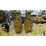 A pair of oriental vases a/f 2ft high