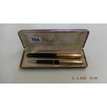 A boxed Parker 51 pen and pencil set