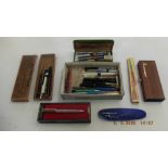 Assorted pens including Conway Stewart
