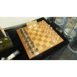 A chess set and board