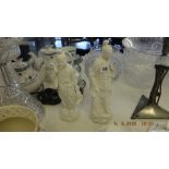 A Chinese blanc de chine figure and one other a/f