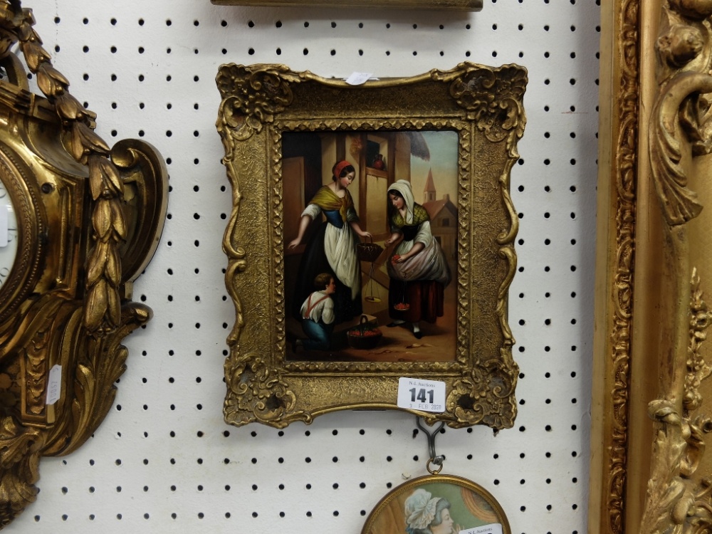 A pair of gilt framed oils on board possible Italian school depicting figures - Image 5 of 6