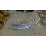 A vintage Orrefors large clear crystal bowl signed