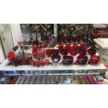 A quantity of ruby glassware