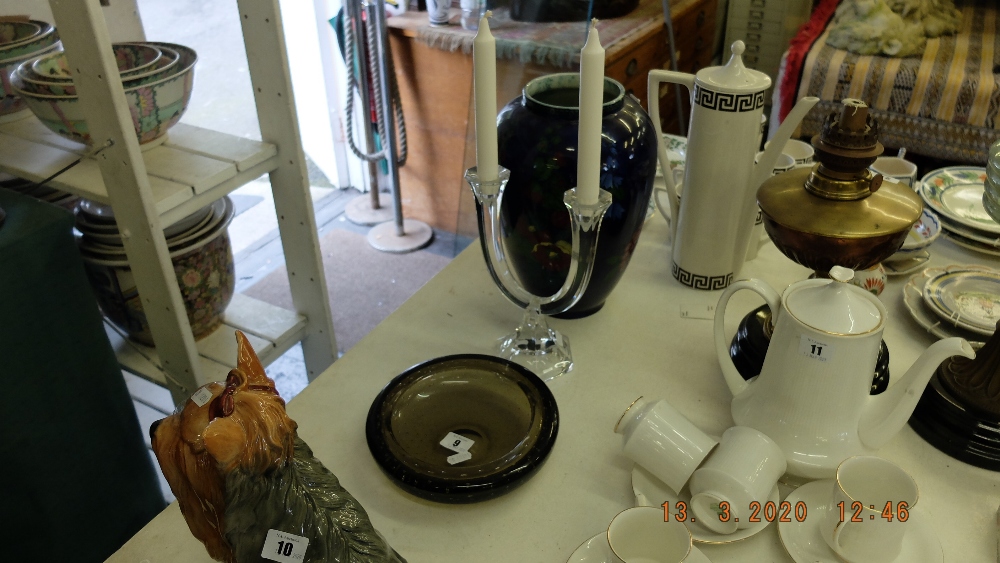 A crystal and glass candle holder and a Whitefriars ashtray - Image 3 of 3