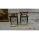 A pair of Mappin & Webb carriage clocks, with key,