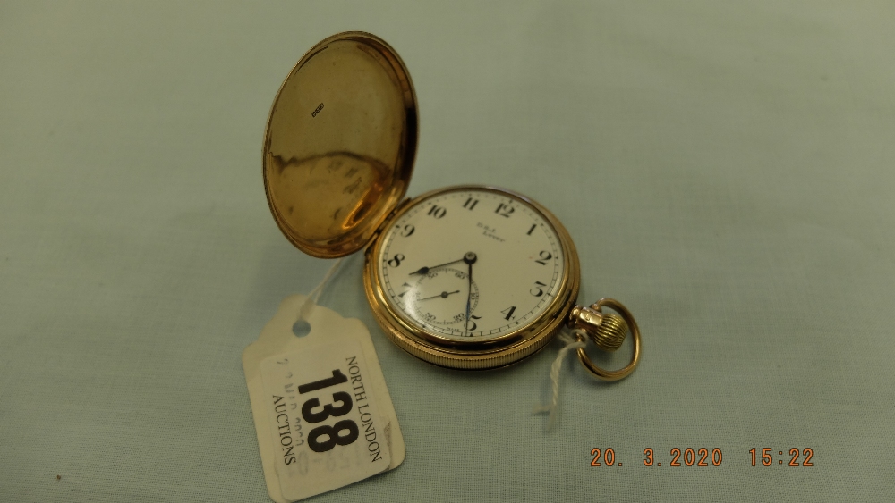 A 9ct full hunter pocket watch Swiss made D.S. - Image 3 of 3