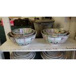 Two Canton ware graduated fruit bowl sets